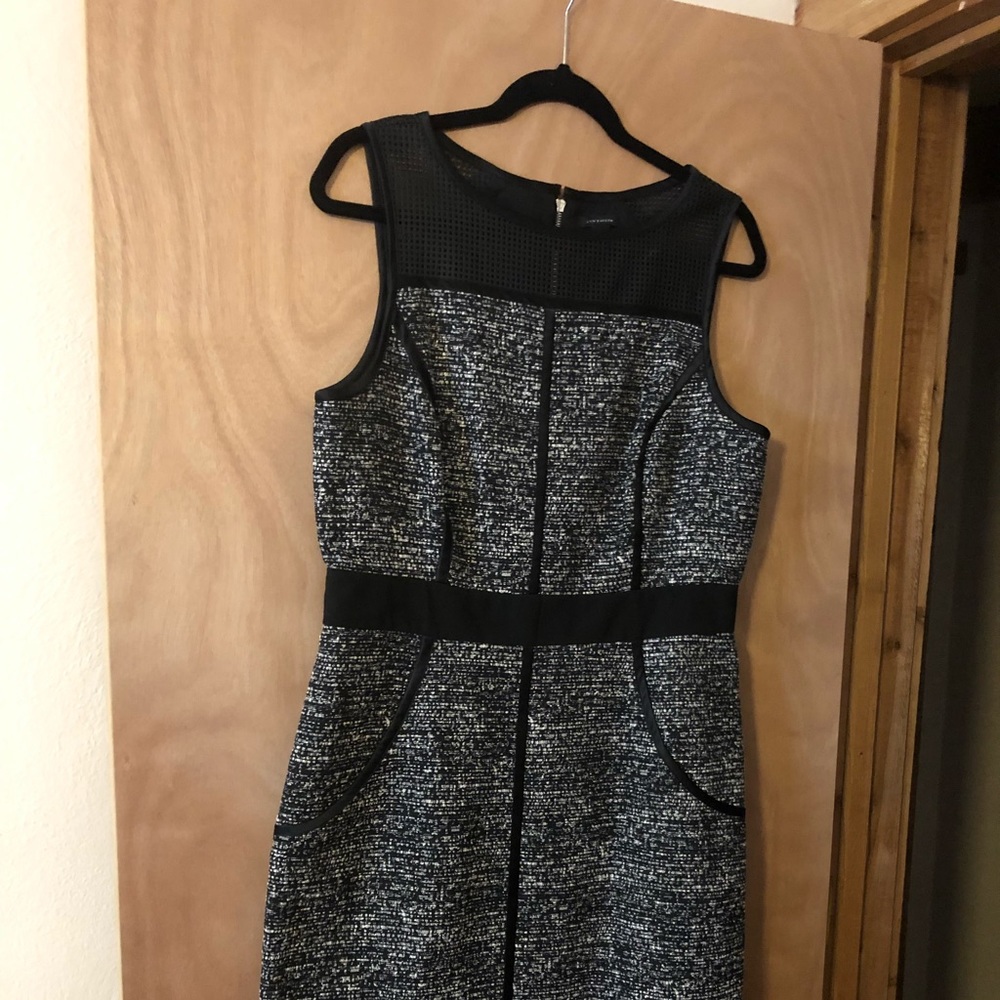 Ann Taylor leather and satin trim dress, size 12